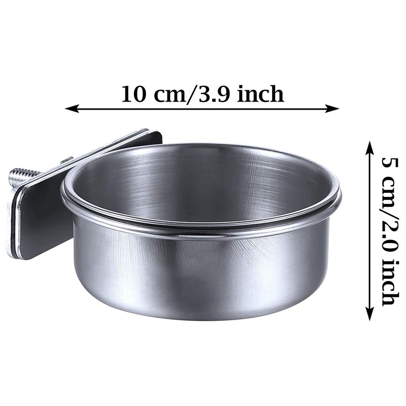 Set 3 Bát Đựng Thức Ăn Cho Vẹt Bằng Thép Không Gỉ