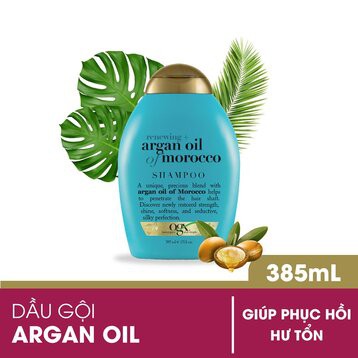 Dầu Gội OGX Renewing Argan Oil of Morocco Shampoo 385ml - Giúp Phục Hồi Tóc Hư Tổn