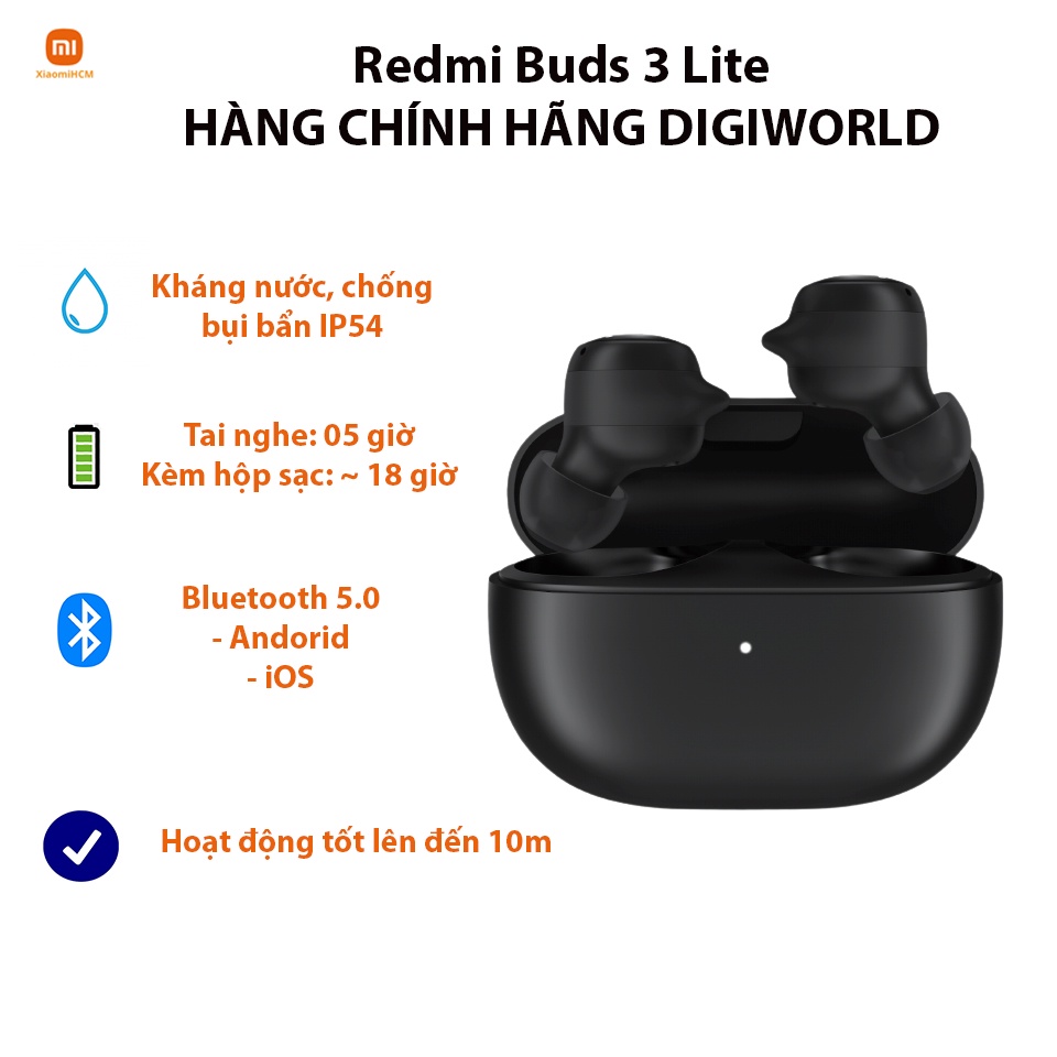 Tai nghe không dây Xiaomi Redmi Buds 3 lite - Tai nghe bluetooth Xiaomi khoảng cách hoạt động 10M