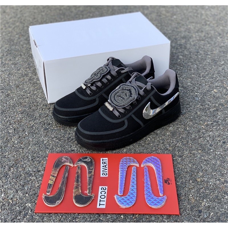 GIÀY AF1 LOW TRAVIS COT SAIL BLACK FULL ĐEN LAI AU [ FULL BOX + FREE SHIP ]