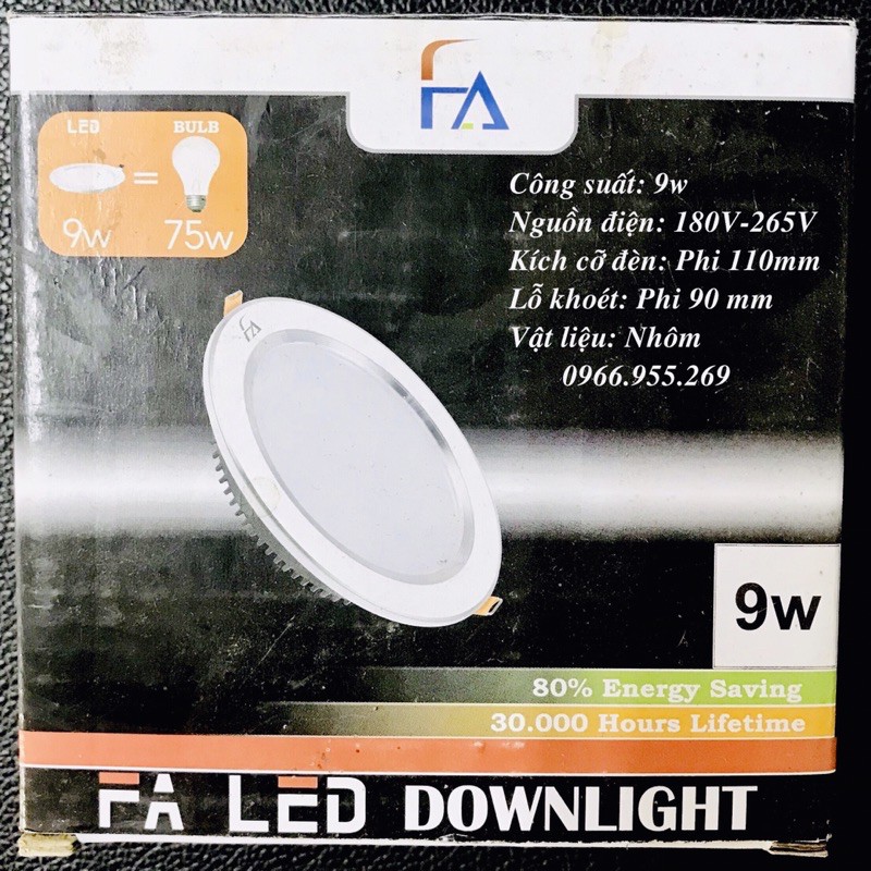 Bóng Đèn LED âm trần downlight đế tản nhiệt 100% nhôm, siêu tiết kiệm điện 7w-9w bảo hành 18 tháng chính hãng