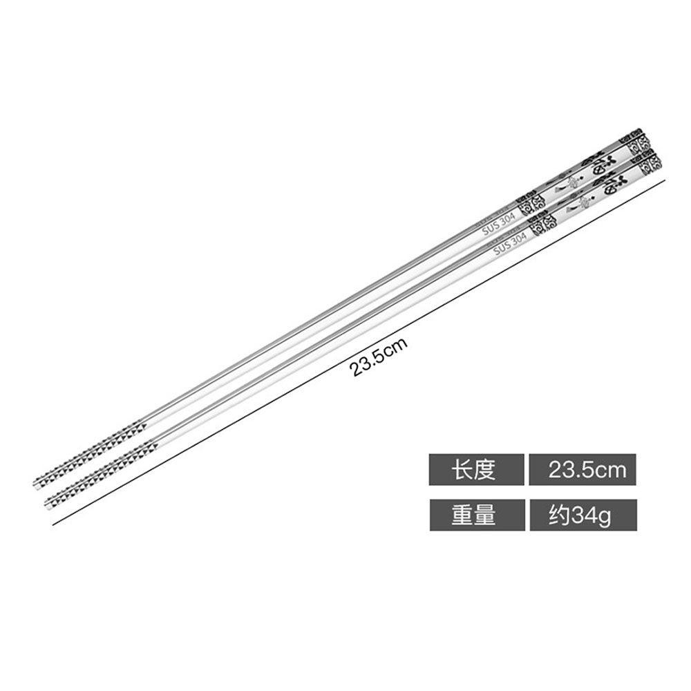 YIYU 1 Đôi Đũa Kim Loại Chống Trượt Màu Bạc