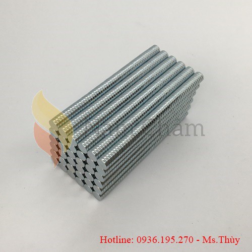 100 Viên Nam Châm Viên 8x2 Mạ Kẽm Lực Từ N35 Giá Khuyến Mại