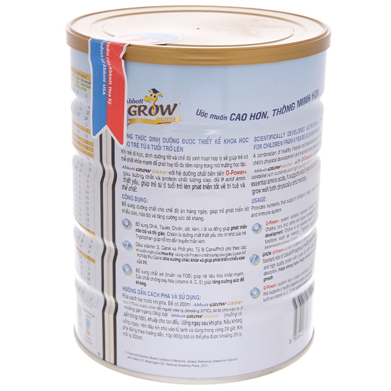 Sữa Bột Abbott Grow Gold 6+ (900g)