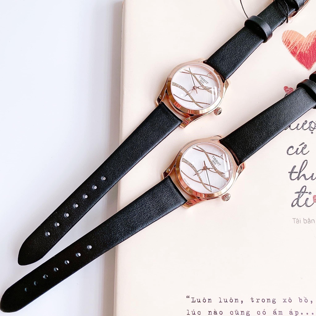 Đồng hồ nữ dây da Tissot T Wave White Mother of Pearl Diamond T112.210.36.111.00