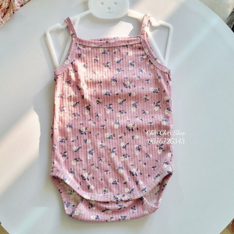 Áo liền quần không tay chấm bi vải cotton gân cho bé trai và bé gái 3kg -14kg Chíp chíp shop