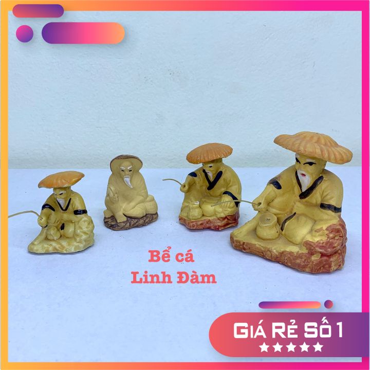 Tượng Lão Ngư Ông câu cá trang trí bể cá, hòn non bộ , sân vườn, tiểu cảnh