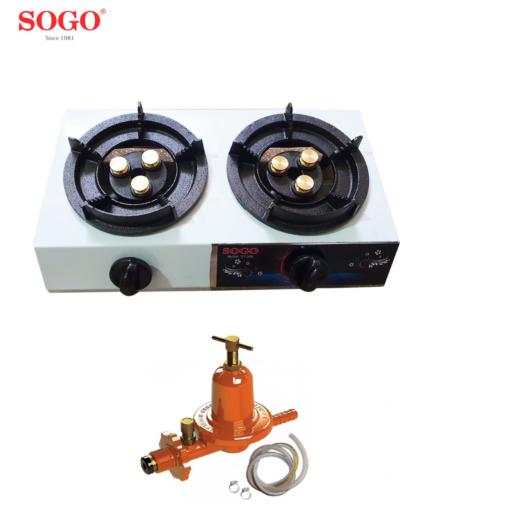 Combo Bếp khè gas 2 lò bán công nghiệp SOGO GT-208S2-3DD + NA-547SH / NA-537SH