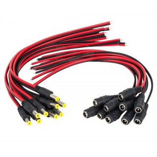 10 Dây nguồn DC đực và 10 dây nguồn DC cái chân 5.5x2.1mm