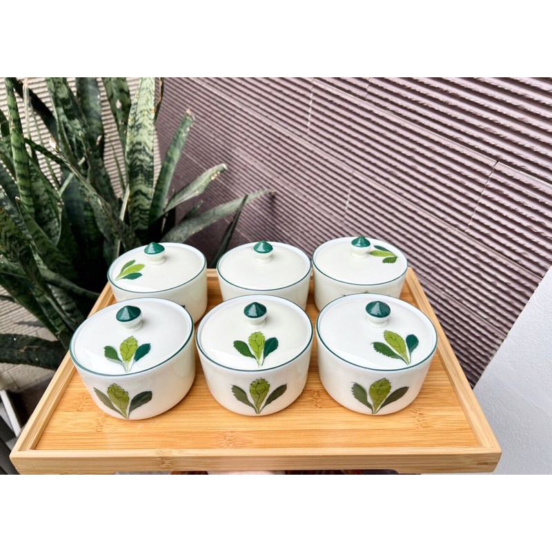 Hộp đựng mứt Tết gốm sứ Bát Tràng HD01 Set 6 hũ sứ vẽ tay