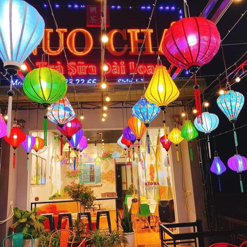 Combo 4cái Đèn lồng trang trí Hội An gấm CÓ SẴN 20cm,30cm,40cm,45cm