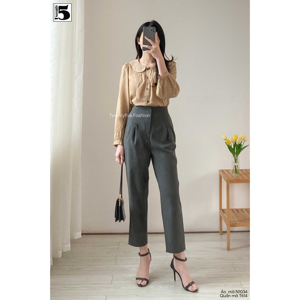 Quần baggy nữ công sở khóa moi Twentyfive T614