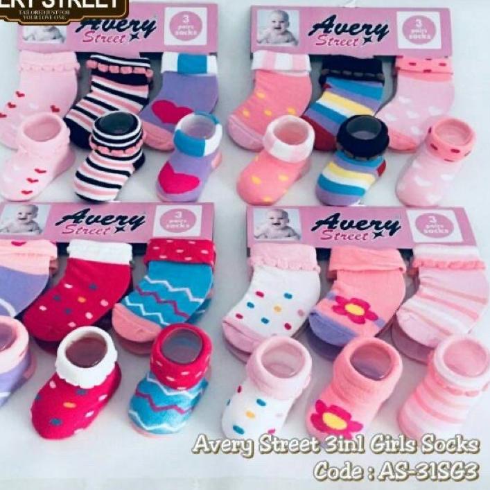 Sản Phẩm Bán Chạy Nhất●➤ Vớ Đường Phố Avery Contents 3Psi 0-12 Tháng Mới (Cô Gái)