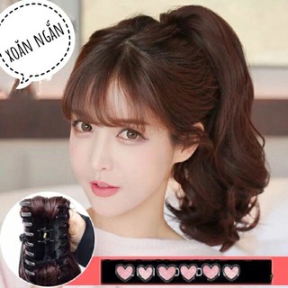 Tóc giả ngoặm xoăn ngắn 35cm fsm39 (loại mỏng) kèm ảnh thật