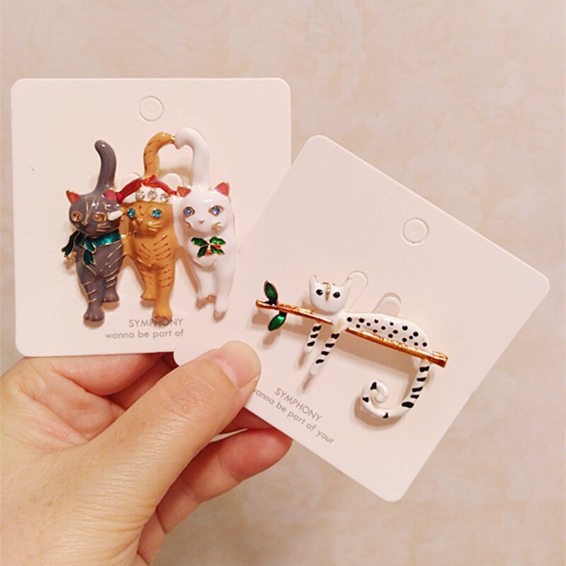 Ghim Cài Áo Kim Loại Hình Mèo Dễ Thương