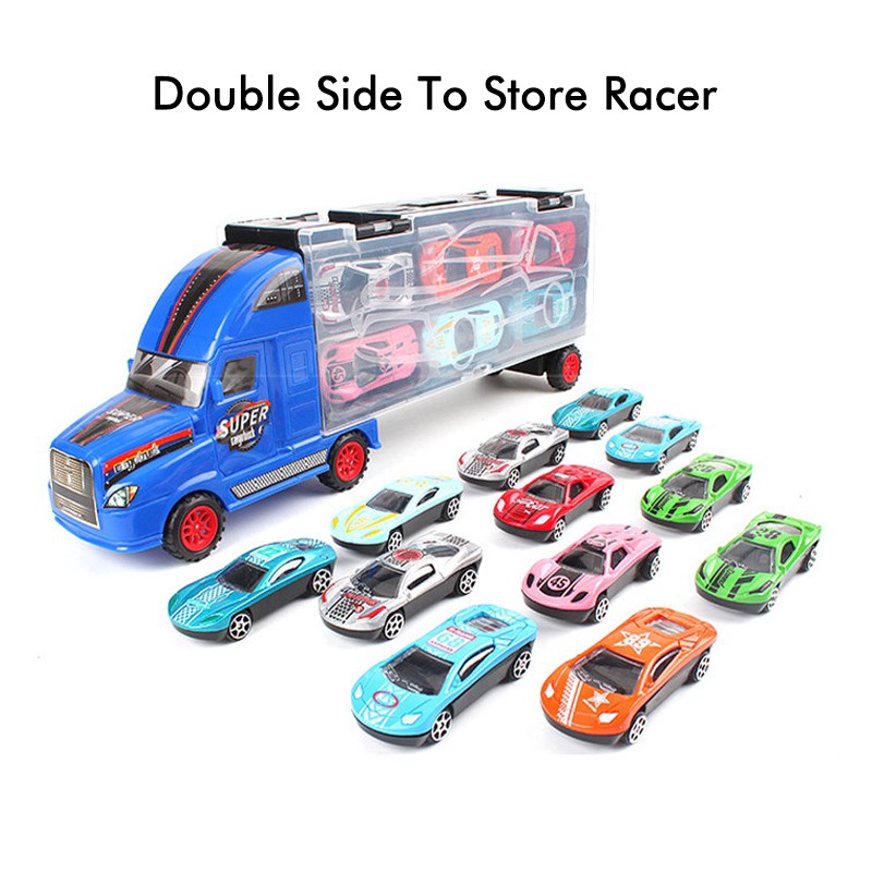 Bộ Đồ Chơi HDY Hình Dạng Xe Tải + Xe Hơi Bằng Hợp Kim Dành Cho Các Bé Educational Vehicle Set for Boys Birthday Gifts