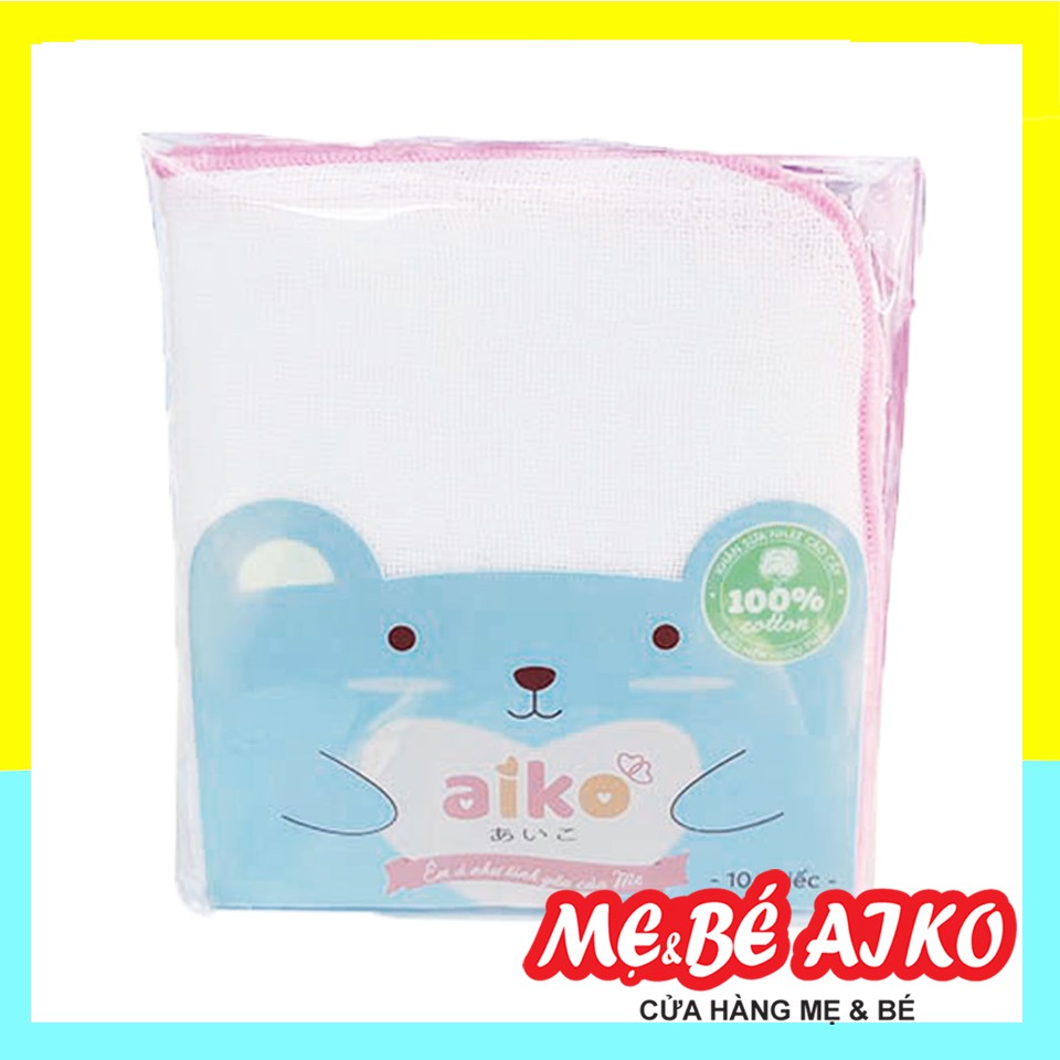 Khăn Sữa Xuất Nhật Aiko 4 lớp 25x25 10 cái/túi