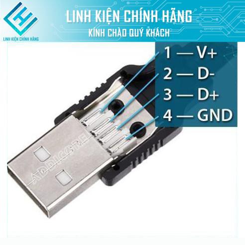 COMBO 10 Đầu Jack USB A Đực Sử Dụng Cho Nối Dây USB
