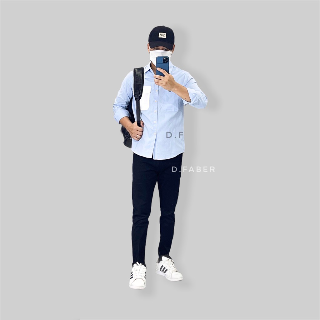 Áo sơ mi nam phối túi thêu SPECIAL vải đũi Hàn Quốc xuất xịn, chuẩn form  - D. FABER | BigBuy360 - bigbuy360.vn