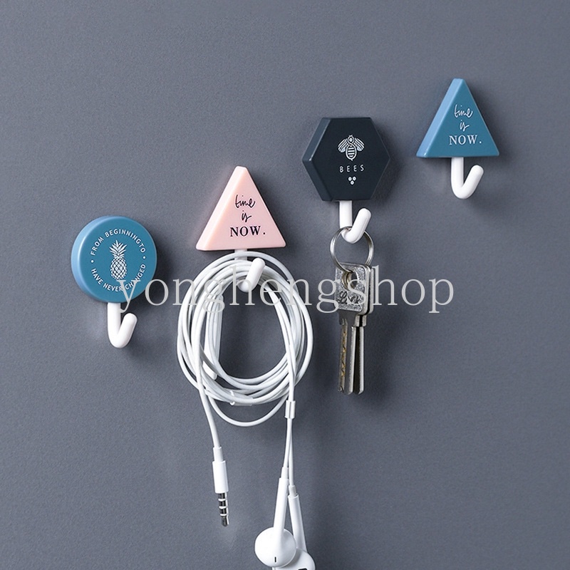 Set 3 Móc Treo Chìa Khóa Dán Tường Tự Dính Phong Cách Bắc Âu Dùng Cho Nhà Bếp/Phòng Tắm
