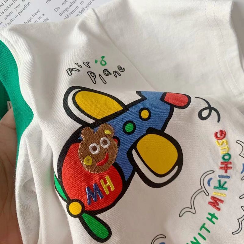 Áo Thun 100% Cotton Nguyên Chất Tay Ngắn Dáng Rộng Thời Trang Mùa Hè Phong Cách Hàn Quốc Dành Cho Bé Trai Và Bé Gái 2022