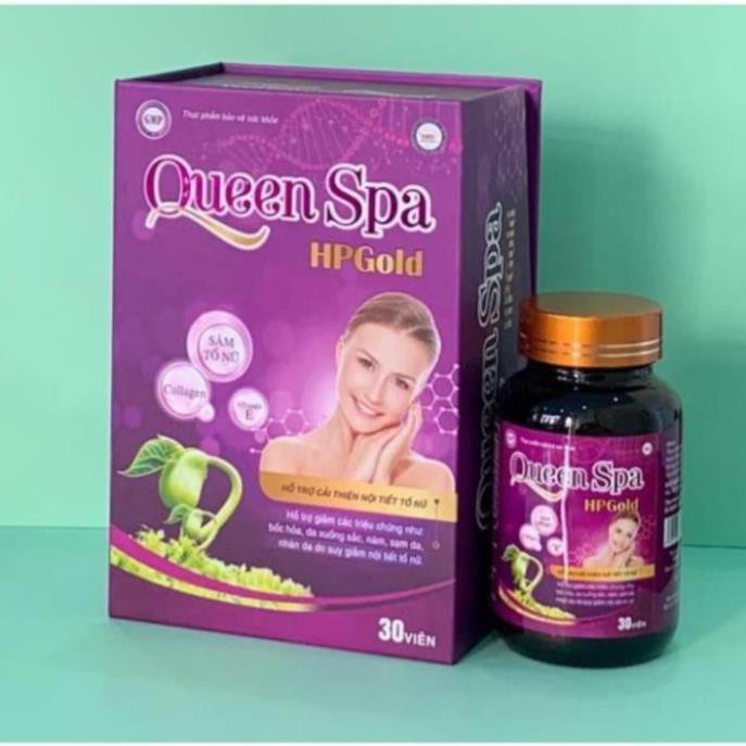 Viên uống QUEEN SPA HP GOLD- Hộp 30 viên - Cân bằng nội tiết tố nữ ,gìn giữ nét Xuân -giảm nám -tàn nhang