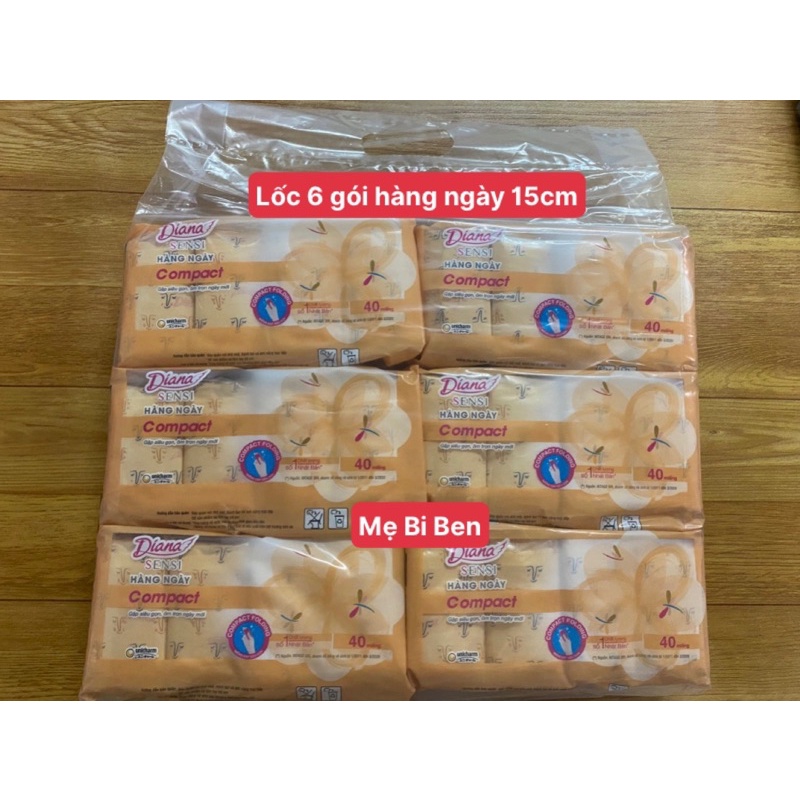 [GÓI LỚN 40+4M] Băng vệ sinh Diana Hàng Ngày Sensi mỏng nhẹ Compact gói 40 miếng 15.5cm - Chính Hãng