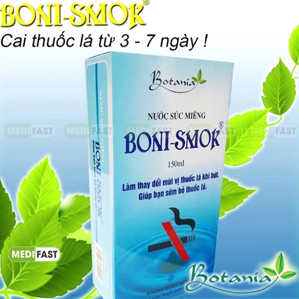 Boni Smok - Nước súc miệng giúp cai thuốc lá - Làm sạch miệng, ngăn ngừa hôi miệng