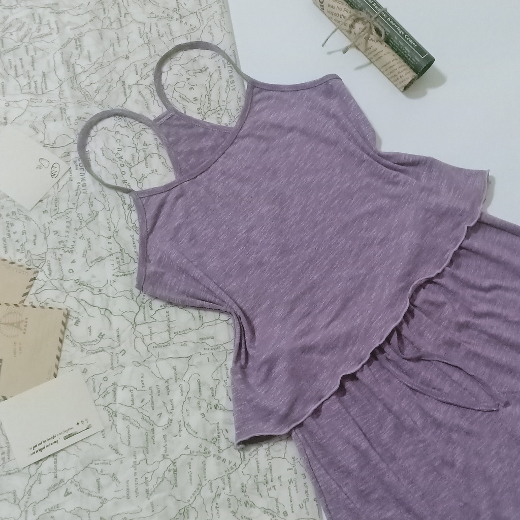 Đồ bộ ngủ nữ RCB12, hai dây yếm chất liệu thun cotton 100% | BigBuy360 - bigbuy360.vn