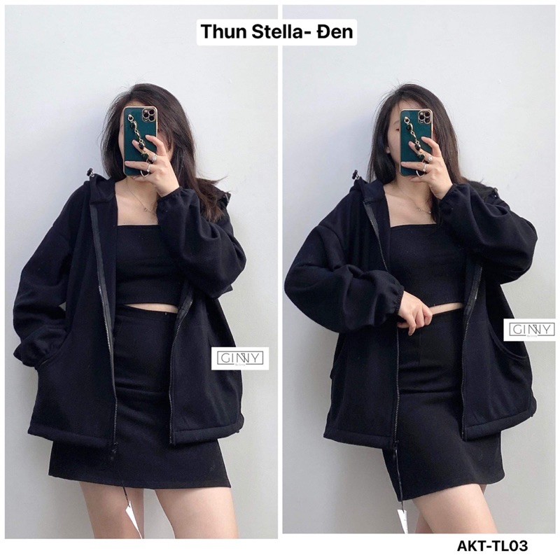 Áo Khoác Thun Stellar | Dày Dặn | Có Nón Form Rộng | Đơn Giản | Phong Cách Hàn Quốc | Hot Trend 2020