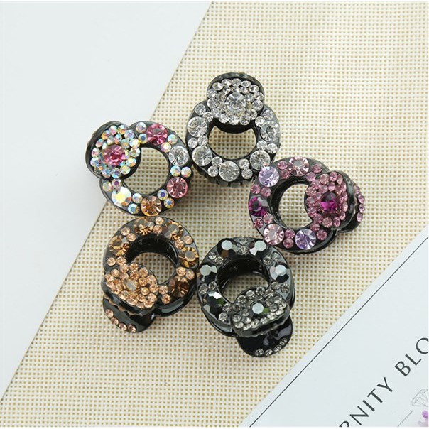 Kẹp Càng Cua Nhí Đính Đá Cao Cấp Korea Style Sweet Girl Headwear Simple Rhinstone Small Hair Claws Women Fashion