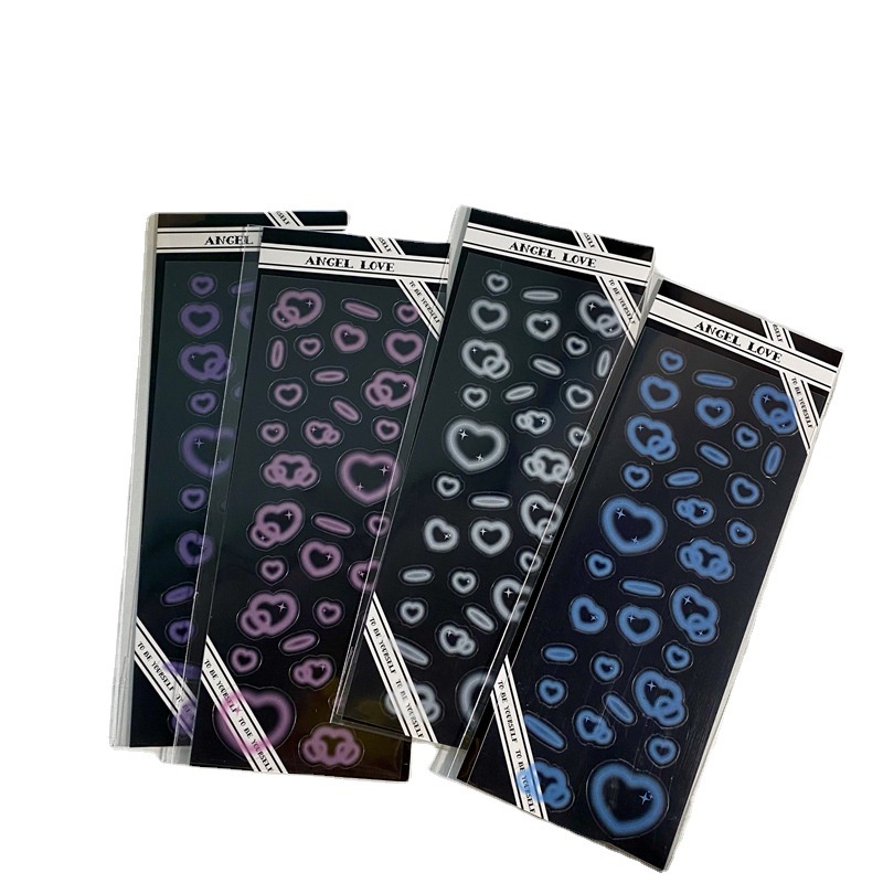 Miếng dán trong suốt hình trái tim dễ thương trang trí tiện dụng