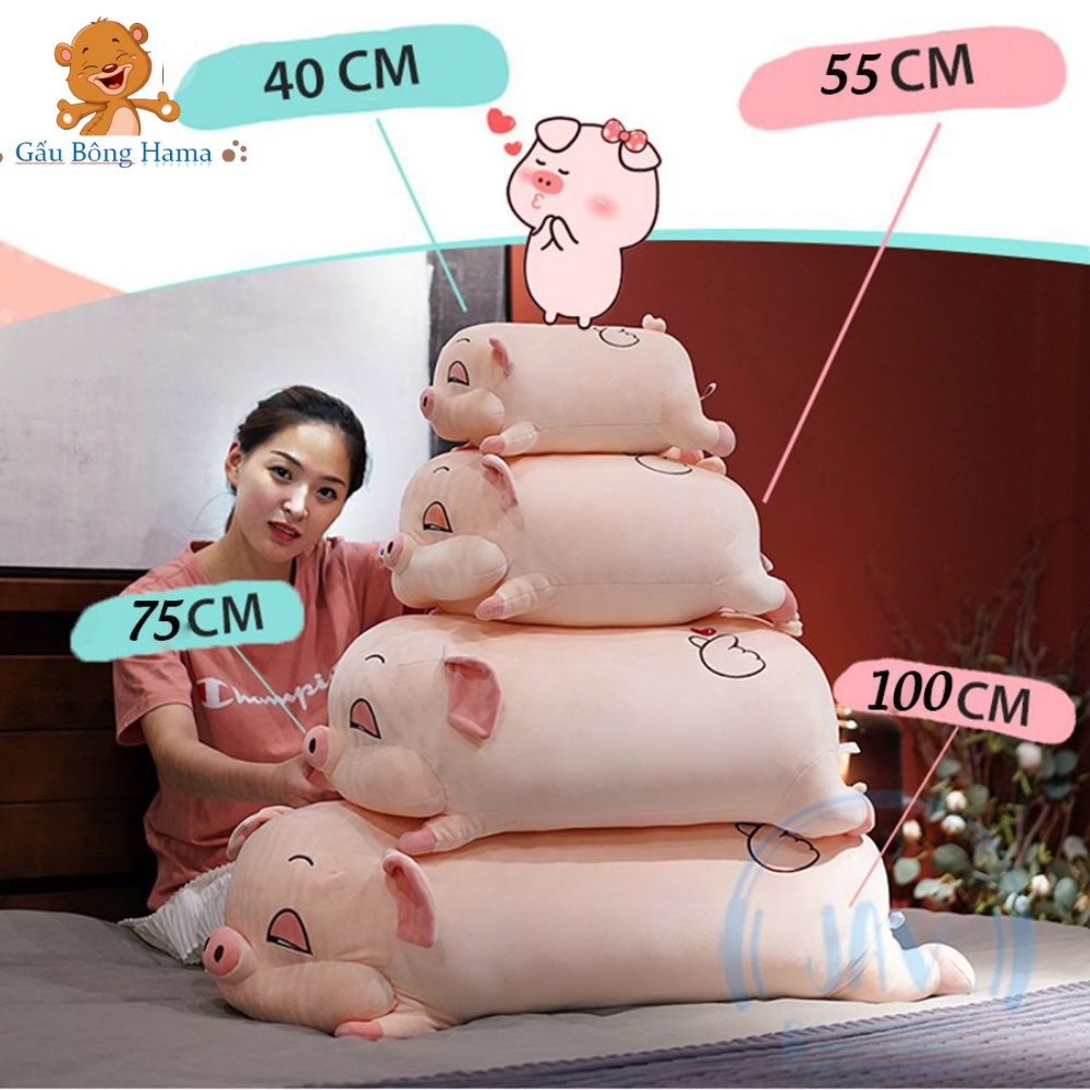 Gấu bông Heo Bông Mắt Ngủ Lim Dim gấu bông cho bé Gấu Bông Hama