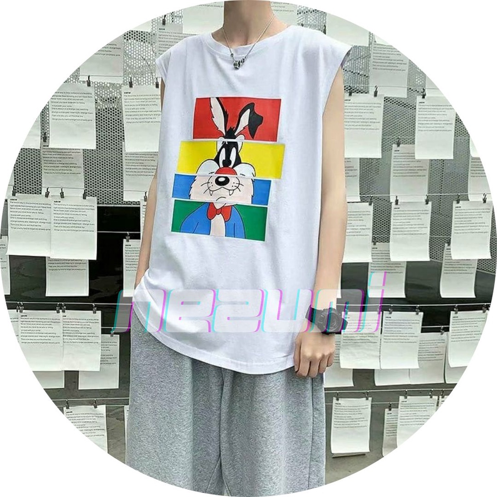 (SẴN ĐEN, TRẮNG) ÁO GYM TANKTOP UNISEX NAM NỮ, ÁO BA LỖ THỎ 7 MÀU