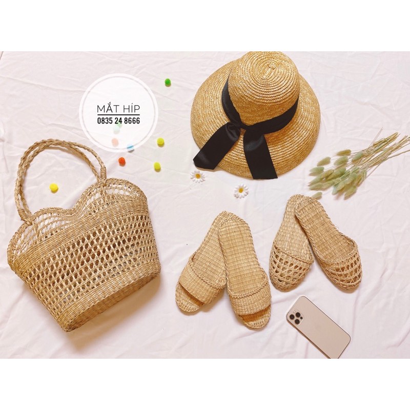 Kho bán sỉ túi cói làn cói cầm tay chụp ảnh túi cói cho bé túi cói Vintage dùng để chụp ảnh đi du lịch