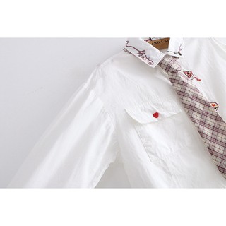 Áo Sơ Mi Tay Dài Phối Cà Vạt 912