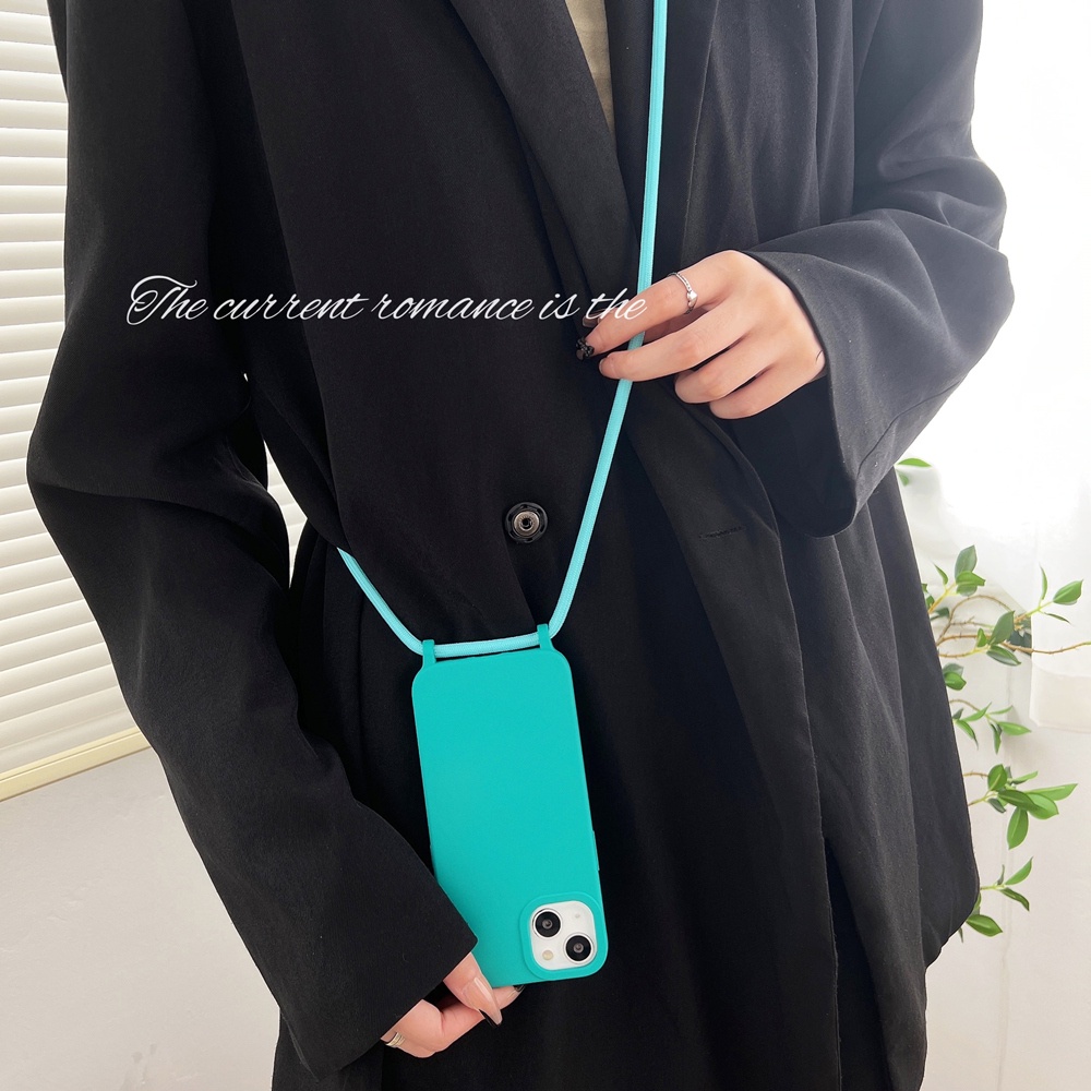 Ốp Điện Thoại Mềm Có Dây Đeo Chéo Cho iPhone 13promax 12pro 11 pro XS max XR 7 / 8 Plus