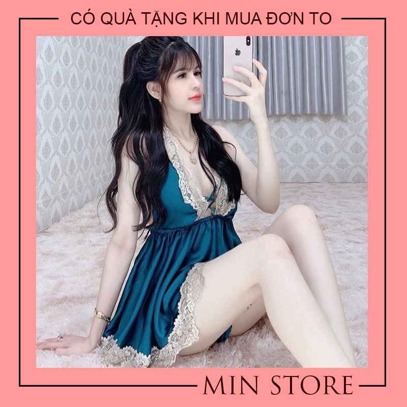 Váy ngủ sexy gơi cảm lụa satin cao cấp 2 dây MIN SHOP VN1005 | BigBuy360 - bigbuy360.vn