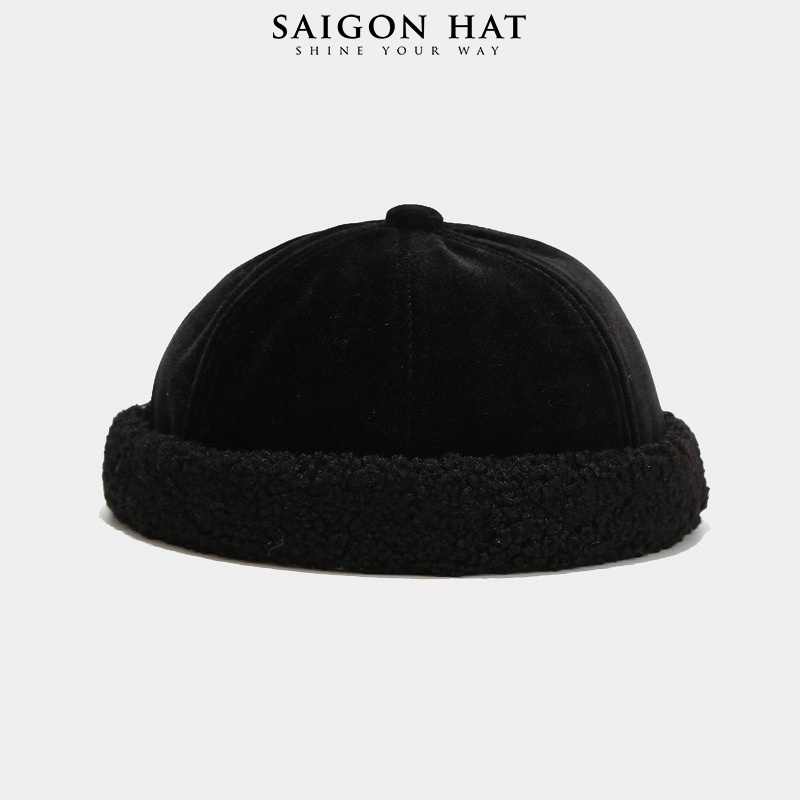 Mũ nồi tròn miki hat nam nữ không vành nhung viền lông form đẹp beanie thời trang thu đông kiểu SAIGON HAT