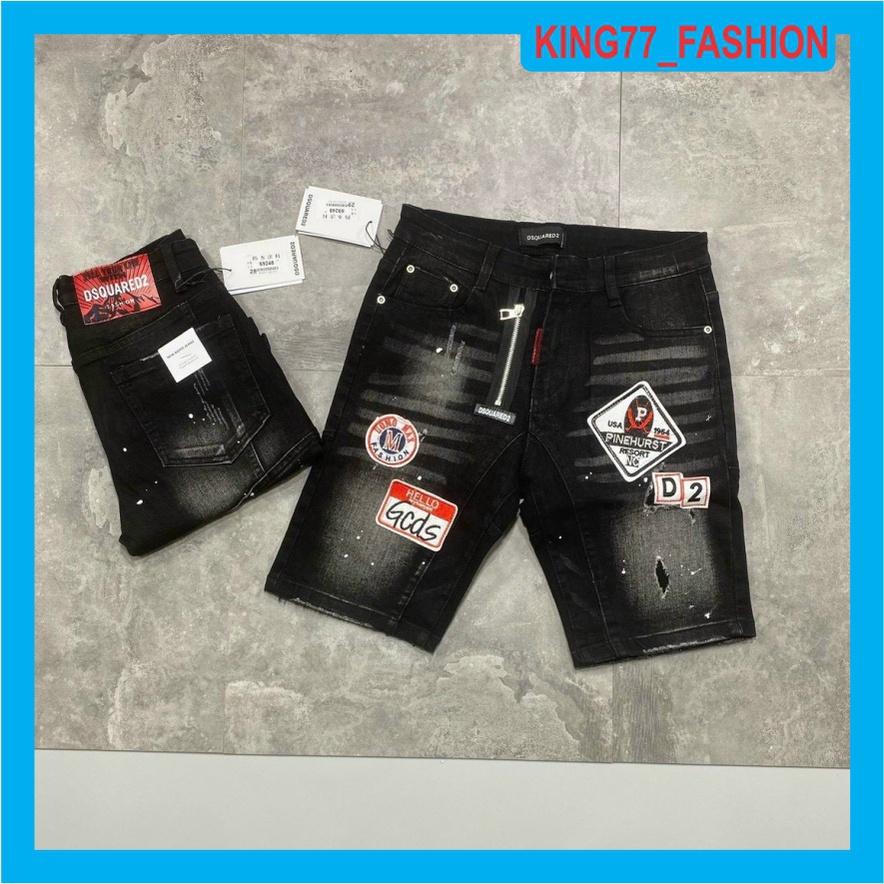 Quần short jean nam VÁ DA chất vải denim co dãn mẫu hot chuẩn shop trẻ trung giá rẻ
