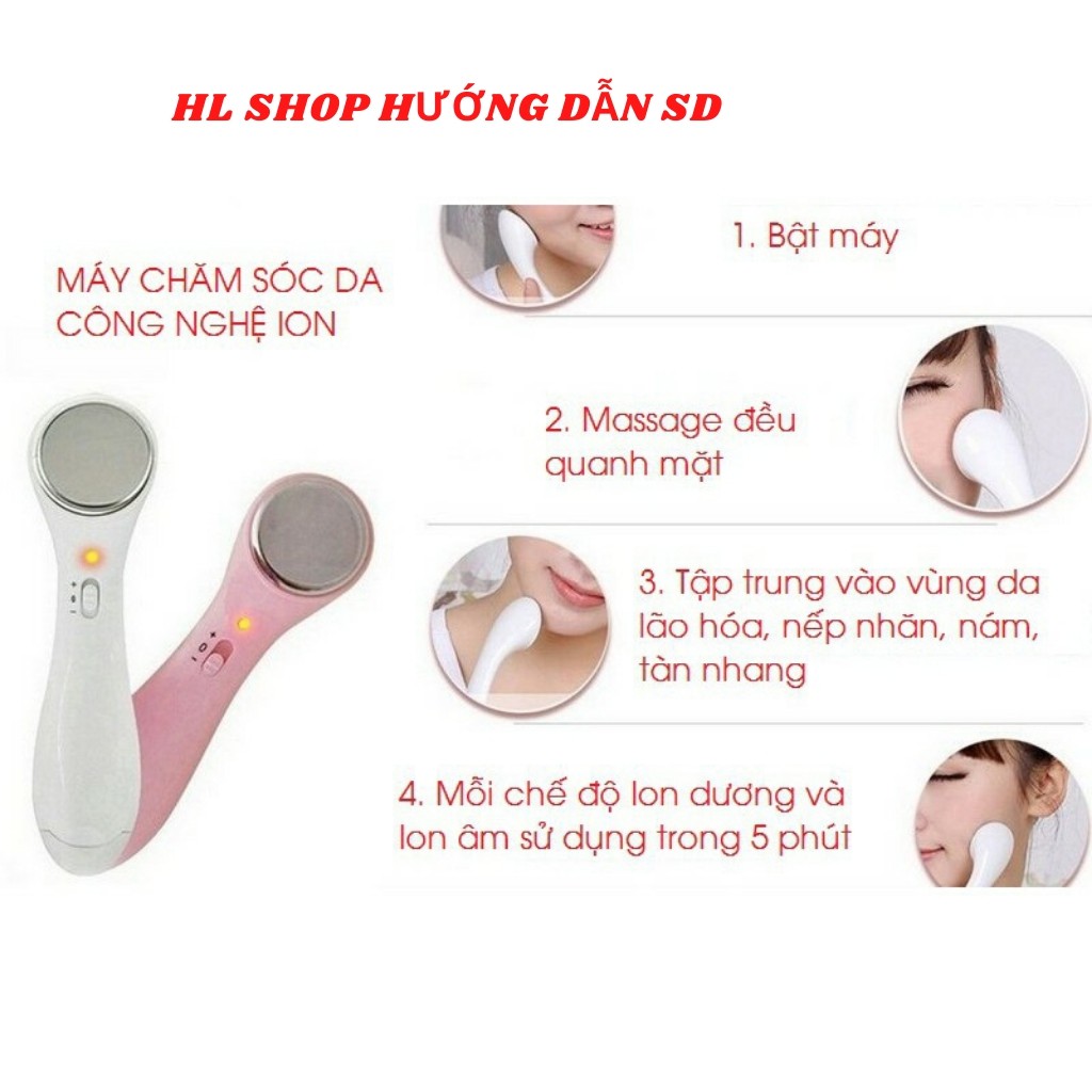 [Hàng Chuẩn- Sale Sốc] Máy Massage Mặt Ion Thẩm Thấu Kem Dưỡng Làm Trắng Da Mịn Da Chống Lão Hóa