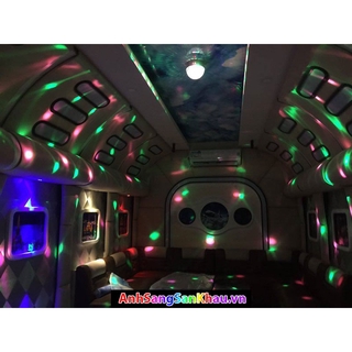 Đèn LED quả cầu xoay pha lê 7 mầu