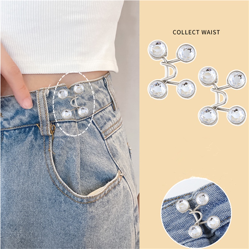 Nút Kim Loại Hình Hoa Cúc Có Thể Điều Chỉnh Gắn Eo Quần Jean