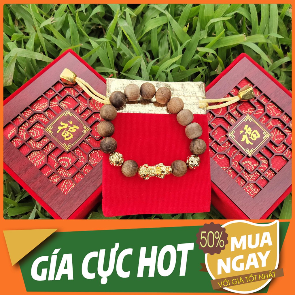 [SALE OFF] [Tặng Nhẫn] Vòng Ngọc Am xịn Tỳ Hưu, Hạt charm mạ vàng  hương thơm tự nhiên dành cho nam nữ