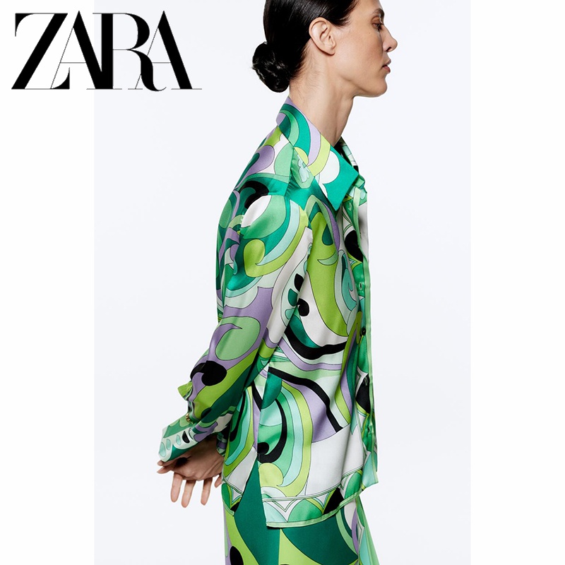 Zara Áo Sơ Mi Tay Dài In Họa Tiết Thời Trang Mùa Hè