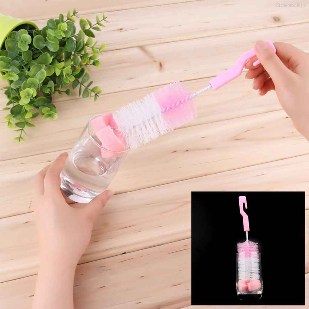 Bàn chải vệ sinh bình sữa em bé thiết kế xoay 360 độ tiện dụng