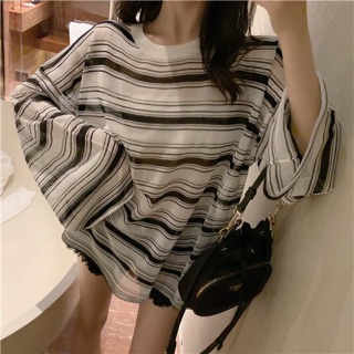 Áo thun sọc đen trắng Ulzzang cá tính