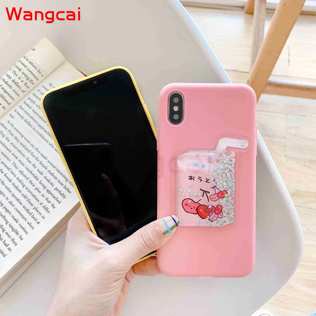 Huawei Nova 5T Honor 7X 7S Y6 Y5Prime 2018 GR5 GR3 2017 Case Liquid Quicksand Lemon Cherry Fruit Cute Cover