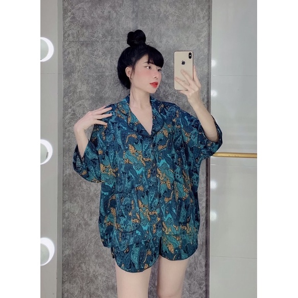 Pijama lụa đùi cánh dơi🌻đồ ngủ mặc nhà cao cấp🌻 sang chảnh | BigBuy360 - bigbuy360.vn