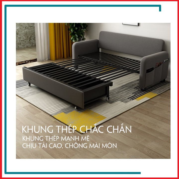 Giường sofa khung thép cao cấp , sofa giường phân khúc cao cấp có ngăn chứa đồ